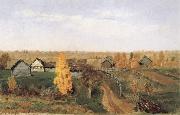 Levitan, Isaak Golden Autumn-village and small town Spain oil painting artist